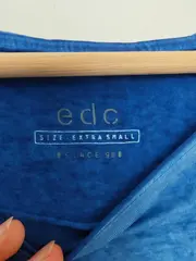 Vorschaubild 7 von EDC Damen T-Shirt mit Brusttasche Gr. 34/XS Blau Casual Baumwolle