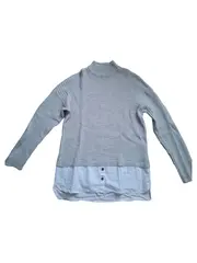 Vorschaubild 2 von Damen Pullover Rippstrick Langarm Grau Gr. S/36