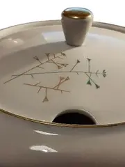 Vorschaubild 3 von Suppenterrine Porzellan Retro Abstrakt Weiß 25 cm