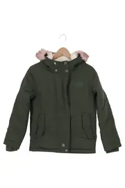 Vorschaubild 1 von Kinder Winterjacke Gr. 152 Grün Casual Outdoor Kapuze Fellbesatz