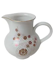 Vorschaubild 1 von 1777 HENNEBERG GDR Milchkännchen ILMENAU Porzellan Weiß Blumen 9cm