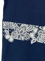 Vorschaubild 4 von Damen T-Shirt Blau Gr. 38 mit Spitze Casual