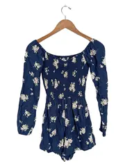 Vorschaubild 1 von Damen Jumpsuit Blumenmuster Blau Gr. 34/XS Viskose