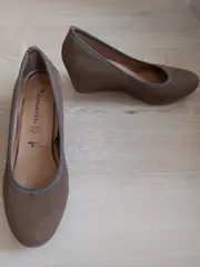 Vorschaubild 2 von Keilpumps Damen Gr. 38 Braun Leder Touch it Wedge