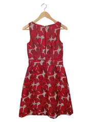 Vorschaubild 2 von Damen Freizeitkleid Gr. 34/XS Rot Elegant Blumenmuster ärmellos