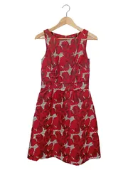 Vorschaubild 1 von Damen Freizeitkleid Gr. 34/XS Rot Elegant Blumenmuster ärmellos