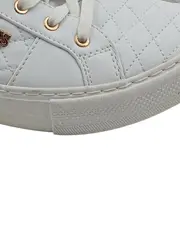 Vorschaubild 5 von Damen Sneaker Low Weiß Gold Gesteppt Gr. 38 Leder-Optik