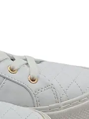 Vorschaubild 6 von Damen Sneaker Low Weiß Gold Gesteppt Gr. 38 Leder-Optik