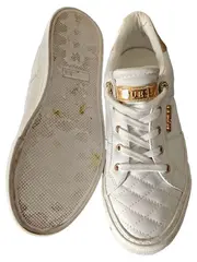 Vorschaubild 2 von Damen Sneaker Low Weiß Gold Gesteppt Gr. 38 Leder-Optik