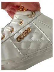 Vorschaubild 4 von Damen Sneaker Low Weiß Gold Gesteppt Gr. 38 Leder-Optik