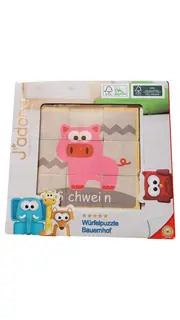 Vorschaubild 1 von Holz Würfelpuzzle Bauernhof 9 Teile Kinder Spielzeug ab 3 Jahre
