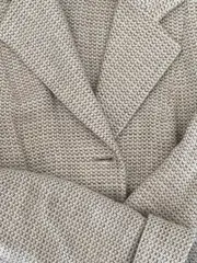 Vorschaubild 3 von Blazer Damen Beige Klassisch Leinen Strukturmuster Gr. 36/S