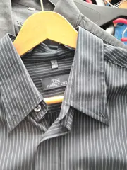 Vorschaubild 5 von Perfect Line Herren Business Hemd Gr. 41/42 Schwarz Nadelstreifen