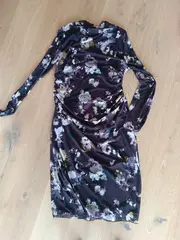 Vorschaubild 5 von Damen Festliches Kleid Blumenmuster Elegant Braun Gr. 40 L