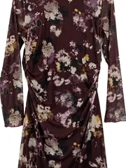 Vorschaubild 2 von Damen Festliches Kleid Blumenmuster Elegant Braun Gr. 40 L