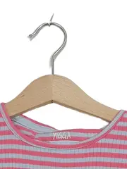 Vorschaubild 3 von Mädchen T-Shirt Gr. 134/140 Rosa Gestreift Herz-Applikation