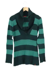 Vorschaubild 1 von Damen Pullover Gr. 36/S Grün Gestreift Rollkragen Casual