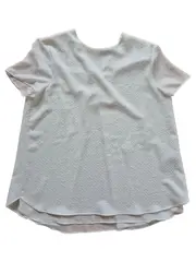Vorschaubild 1 von Damen T-Shirt Gr. 38 M Weiß Kurzarm Struktur Lagen-Look Casual