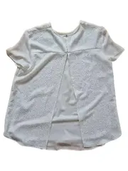 Vorschaubild 3 von Damen T-Shirt Gr. 38 M Weiß Kurzarm Struktur Lagen-Look Casual