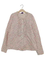 Vorschaubild 1 von Bluse Mädchen Gr. 158 Blumenmuster Rüschen Langarm Beige