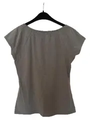 Vorschaubild 2 von Damen Bluse Grau Gr. 38/M Basic Kurzarm