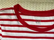 Vorschaubild 3 von Damen T-Shirt Gestreift Logo Rot Weiß Gr. 32/XXS