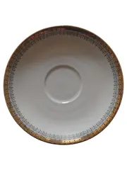 Vorschaubild 1 von Unterteller Teller Weiß Klassisch Porzellan 14cm Goldrand