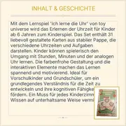 Vorschaubild 4 von Ich lerne die Uhr Lernspiel Kinder Pappe ab 6 Jahre Uhrzeit lernen