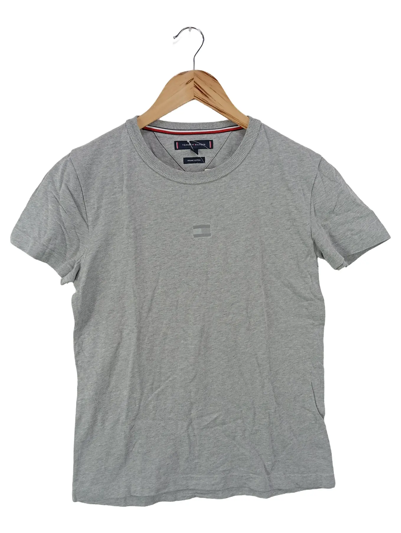 TOMMY HILFIGER Damen Sport Shirt Gr. 36/S Grau Casual Modern Baumwolle