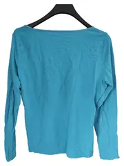 Vorschaubild 2 von Damen Langarmshirt Gr. 46 Türkis Casual Baumwolle