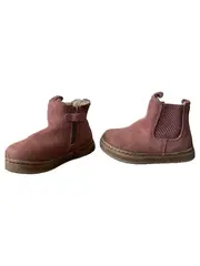 Vorschaubild 2 von Mädchen Chelsea Boots Stiefelette Rosa Gr. 21,5 gefüttert Wildleder