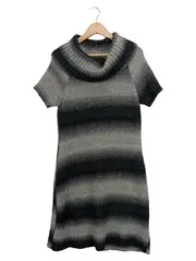 Vorschaubild 1 von Damen Freizeitkleid Rollkragen Gr. 48 Mehrfarbig Gestreift