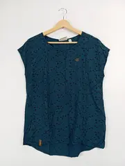 Vorschaubild 2 von Damen T-Shirt Petrol Gr. 36/S Vogelmuster Casual Viskose