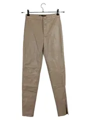 Vorschaubild 1 von Damen Lederhose Kunstleder High Waist Skinny Beige XS 32