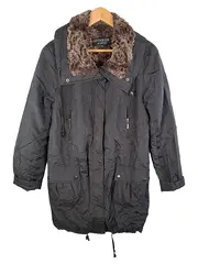 Vorschaubild 2 von Damen Parka Gr. 40 Grau Fellkragen Winterjacke Mantel