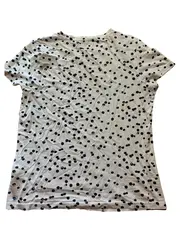 Vorschaubild 2 von Damen T-Shirt Punkte Kurzarm Baumwolle Weiß UNI Freizeit