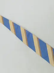 Vorschaubild 2 von Krawatte Herren Seide gestreift Blau Beige Braun 144cm Business
