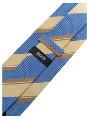 Vorschaubild 5 von Krawatte Herren Seide gestreift Blau Beige Braun 144cm Business