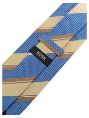 Vorschaubild 3 von Krawatte Herren Seide gestreift Blau Beige Braun 144cm Business