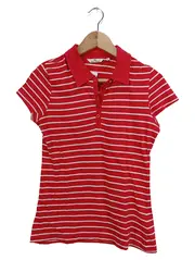 Vorschaubild 1 von Damen Poloshirt Rot Weiß Gestreift Gr. S 36 Kurzarm