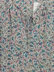 Vorschaubild 2 von Damen Bluse Gr. 38/M Paisley Muster Mehrfarbig Kurzarm Casual