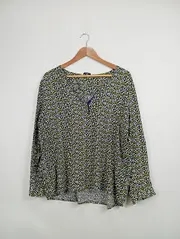 Vorschaubild 2 von Damen Bluse Gr. 44/XXL Mehrfarbig Blumenmuster Casual Viskose