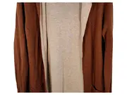 Vorschaubild 3 von Damen Übergangsmantel Kapuze Uni Braun Gr. 36/S Viskose