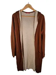 Vorschaubild 1 von Damen Übergangsmantel Kapuze Uni Braun Gr. 36/S Viskose