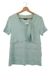 Vorschaubild 1 von TAIFUN Damen Bluse Gr. 36/S Blau Kurzarm Elegant Casual Viskose