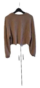 Vorschaubild 2 von Damen Sweatshirt Beige Gr. 36/S Cropped Basic Langarm