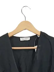 Vorschaubild 3 von Damen Hemdbluse Gr. 42/XL Schwarz V-Ausschnitt Elegant