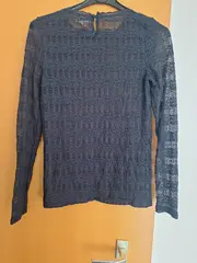 Vorschaubild 2 von Damen Langarmshirt Spitze Blau Gr. S