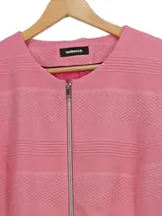 Vorschaubild 3 von Damen Leichte Jacke Gr. 48 Pink Modern Strukturmuster Reißverschluss