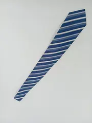 Vorschaubild 2 von TCM Krawatte Herren gestreift Blau Seide Business 150cm